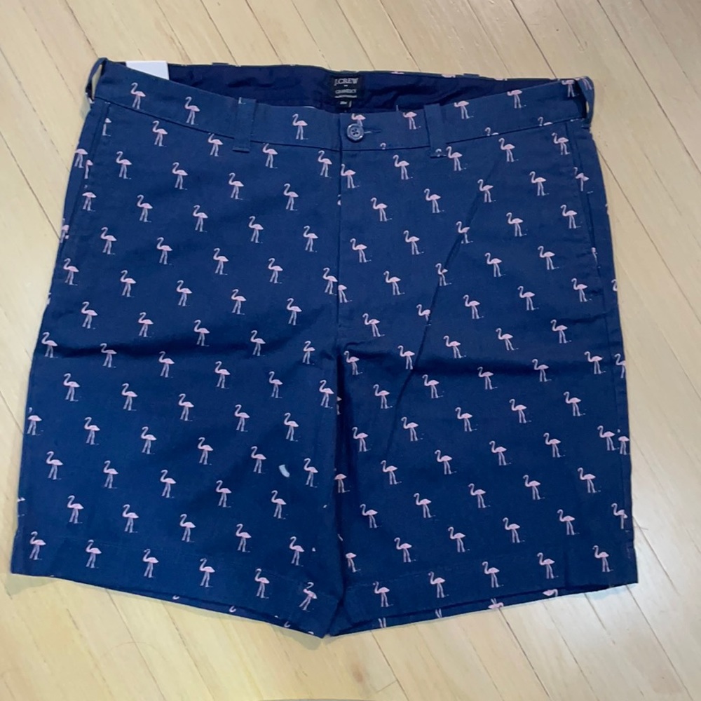 Men’s J Crew Gramercy Flamingo Shorts 36W, 9”